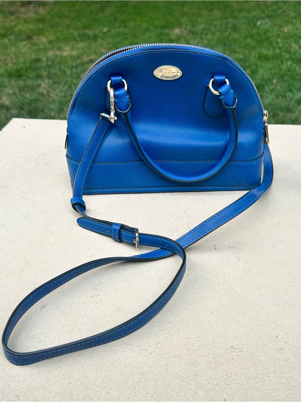 Coach Mini Cora Domed Crossbody Satchel Blue